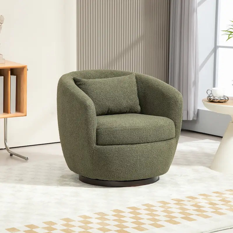 Fauteuil pivotant rembourré avec rangement, fauteuil d'appoint moderne pour salon, chambre à coucher, bureau, espaces de lecture