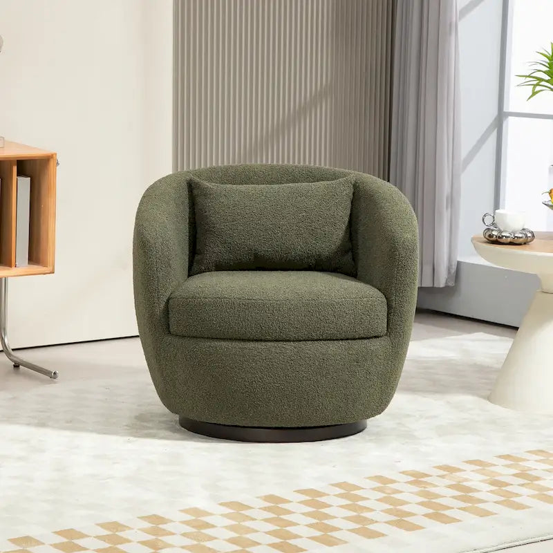 Fauteuil pivotant rembourré avec rangement, fauteuil d'appoint moderne pour salon, chambre à coucher, bureau, espaces de lecture