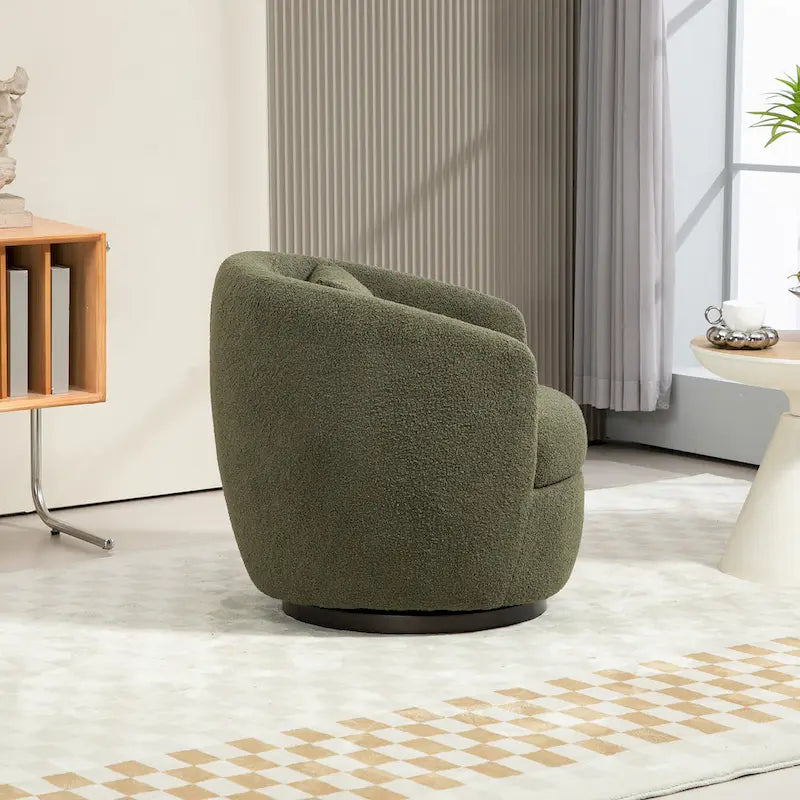 Fauteuil pivotant rembourré avec rangement, fauteuil d'appoint moderne pour salon, chambre à coucher, bureau, espaces de lecture