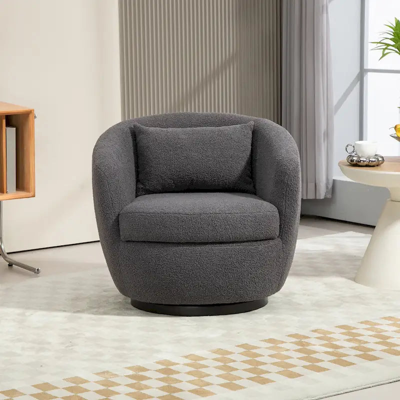 Fauteuil pivotant rembourré avec rangement, fauteuil d'appoint moderne pour salon, chambre à coucher, bureau, espaces de lecture