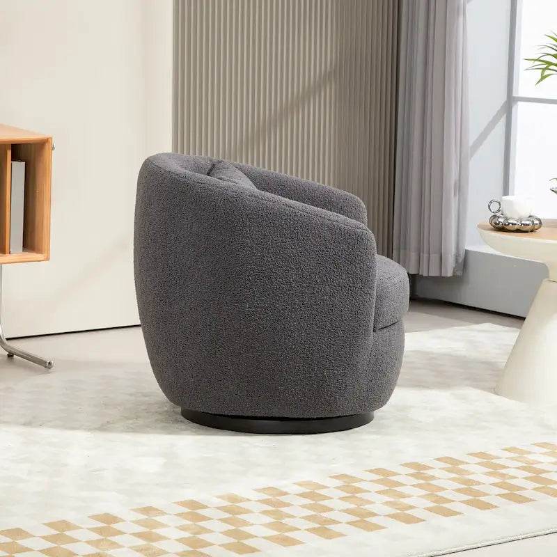 Fauteuil pivotant rembourré avec rangement, fauteuil d'appoint moderne pour salon, chambre à coucher, bureau, espaces de lecture