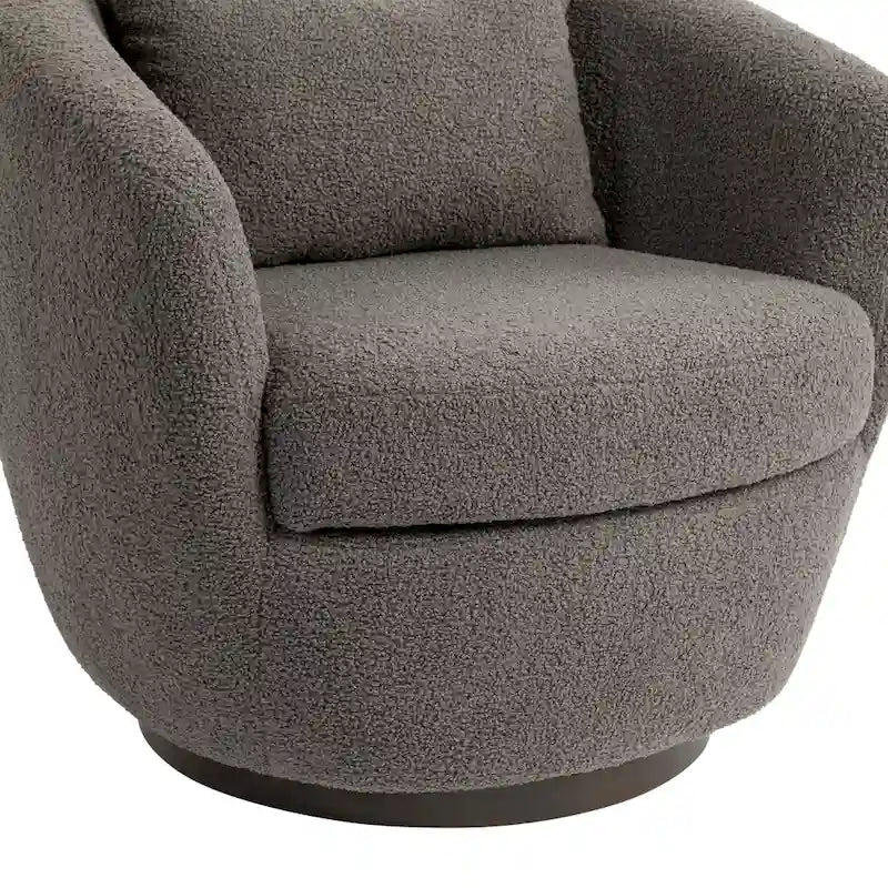 Fauteuil pivotant rembourré avec rangement, fauteuil d'appoint moderne pour salon, chambre à coucher, bureau, espaces de lecture