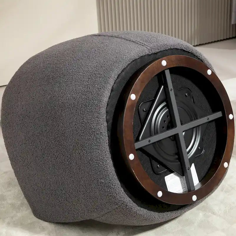 Fauteuil pivotant rembourré avec rangement, fauteuil d'appoint moderne pour salon, chambre à coucher, bureau, espaces de lecture