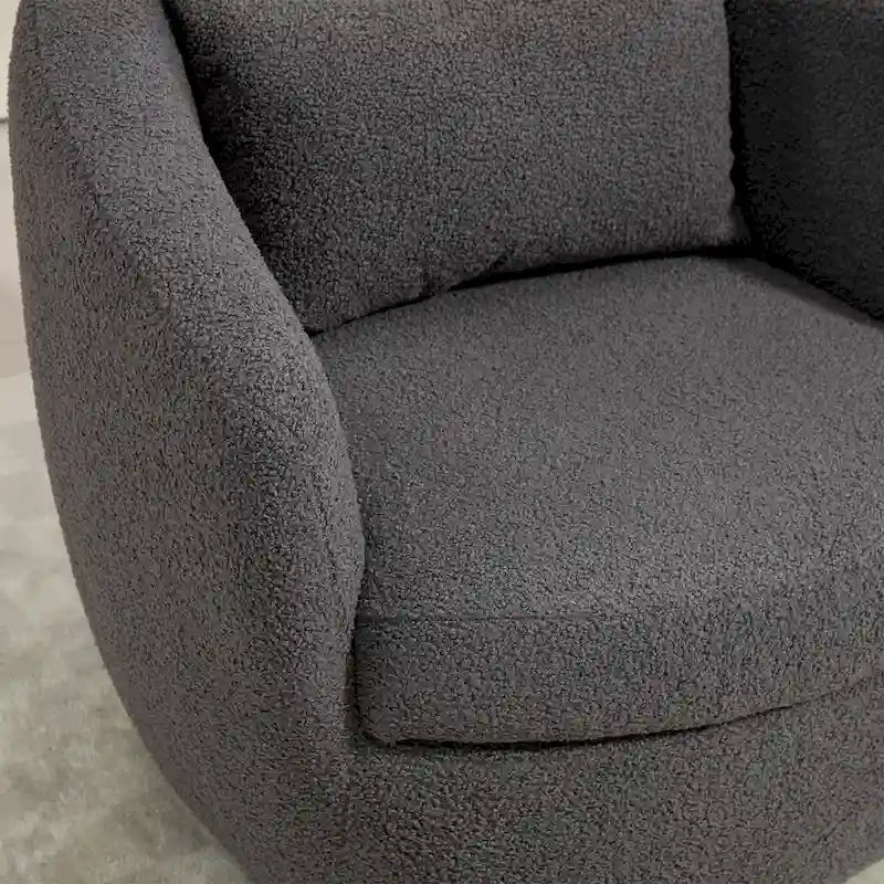 Fauteuil pivotant rembourré avec rangement, fauteuil d'appoint moderne pour salon, chambre à coucher, bureau, espaces de lecture