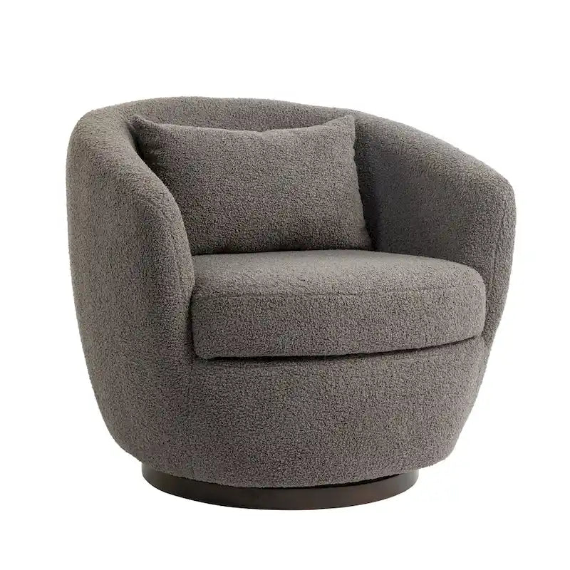 Fauteuil pivotant rembourré avec rangement, fauteuil d'appoint moderne pour salon, chambre à coucher, bureau, espaces de lecture