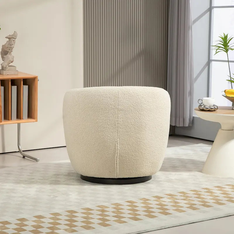 Fauteuil pivotant rembourré avec rangement, fauteuil d'appoint moderne pour salon, chambre à coucher, bureau, espaces de lecture
