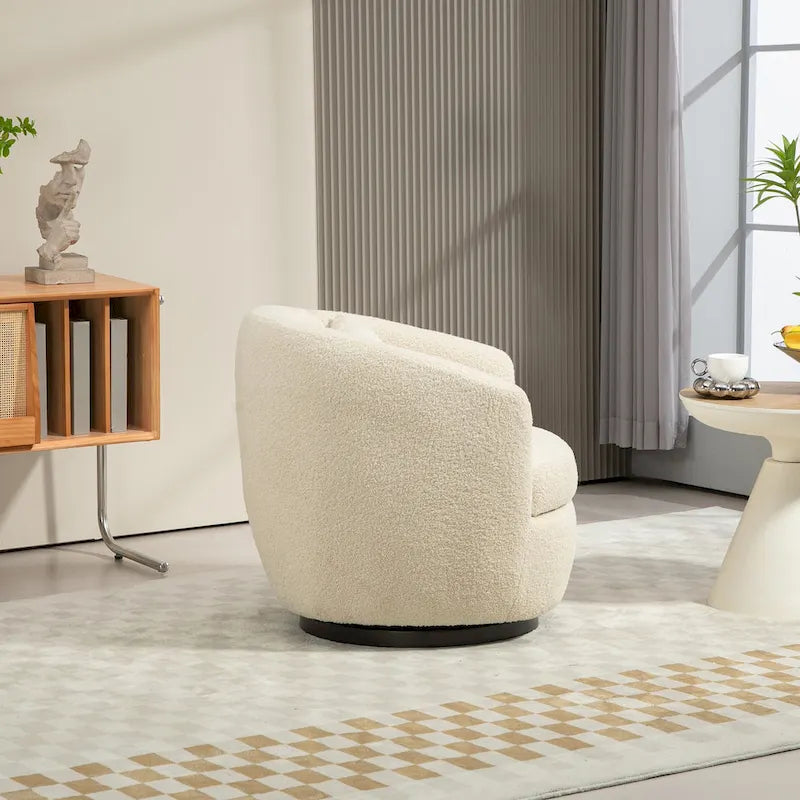 Fauteuil pivotant rembourré avec rangement, fauteuil d'appoint moderne pour salon, chambre à coucher, bureau, espaces de lecture