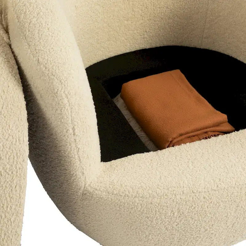 Fauteuil pivotant rembourré avec rangement, fauteuil d'appoint moderne pour salon, chambre à coucher, bureau, espaces de lecture