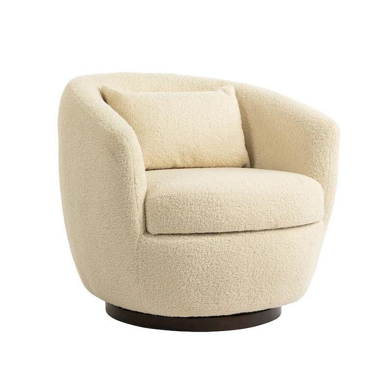 Fauteuil pivotant rembourré avec rangement, fauteuil d'appoint moderne pour salon, chambre à coucher, bureau, espaces de lecture