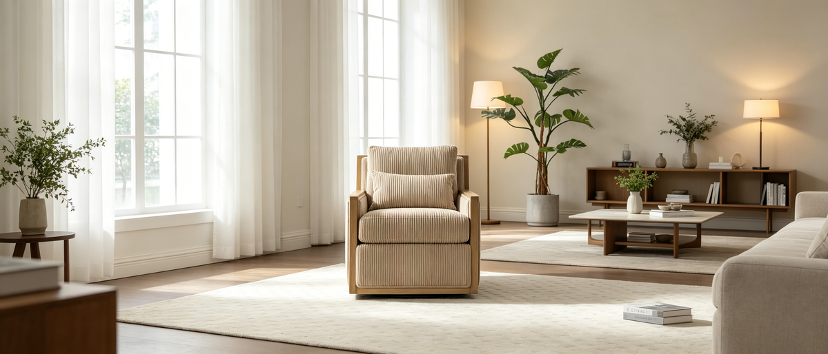 Fauteuil pivotant en forme de tonneau