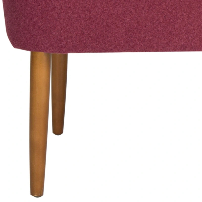 Banc en laine orange du milieu du siècle - 39,6 x 19,9 x 18,3 - 40Lx20Px18H
