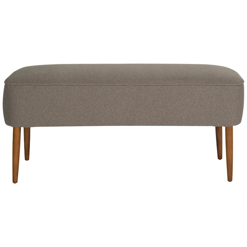 Banc en laine orange du milieu du siècle - 39,6 x 19,9 x 18,3 - 40Lx20Px18H