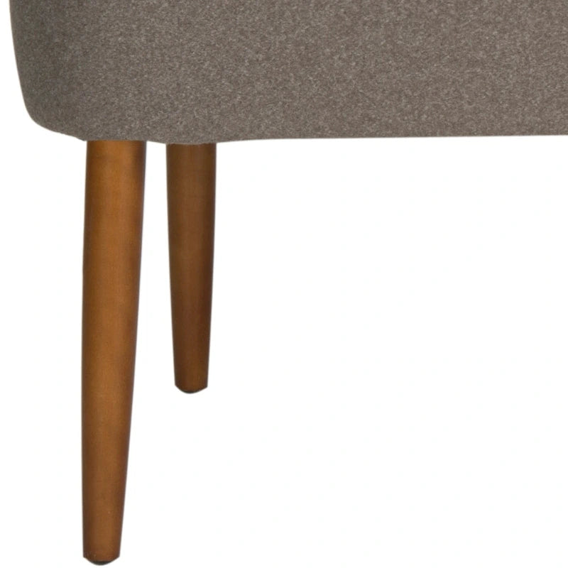 Banc en laine orange du milieu du siècle - 39,6 x 19,9 x 18,3 - 40Lx20Px18H