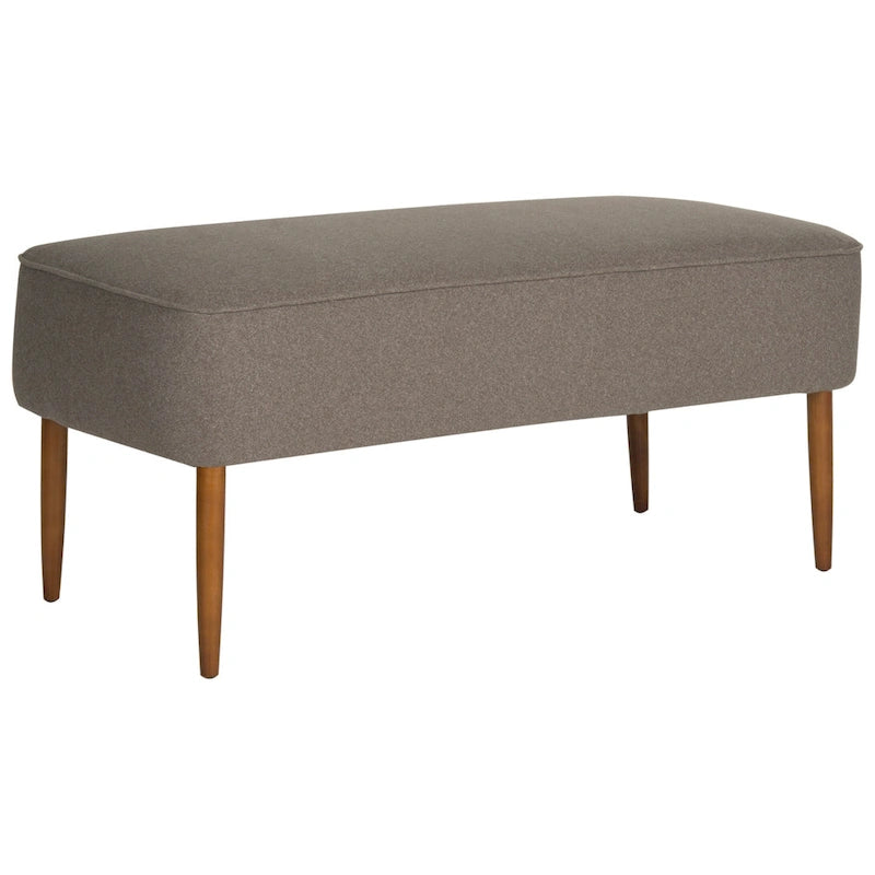 Banc en laine orange du milieu du siècle - 39,6 x 19,9 x 18,3 - 40Lx20Px18H