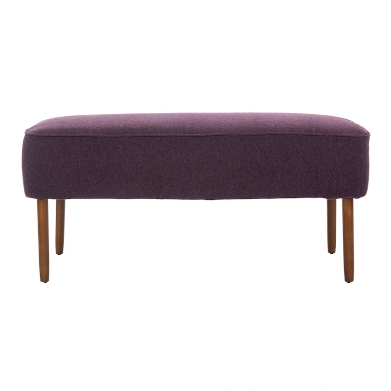 Banc en laine orange du milieu du siècle - 39,6 x 19,9 x 18,3 - 40Lx20Px18H