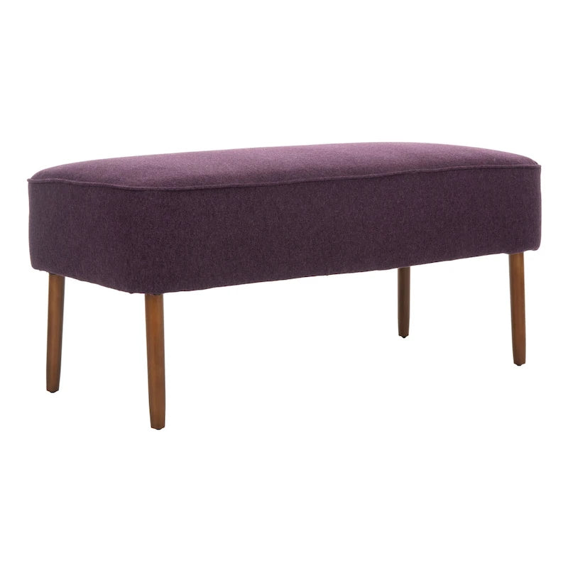 Banc en laine orange du milieu du siècle - 39,6 x 19,9 x 18,3 - 40Lx20Px18H