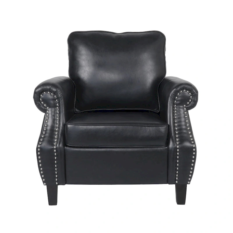 Fauteuil de club en similicuir avec clous de tapissier