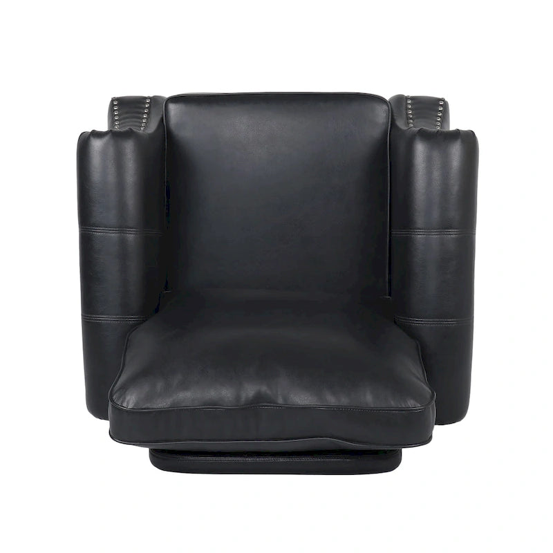 Fauteuil de club en similicuir avec clous de tapissier