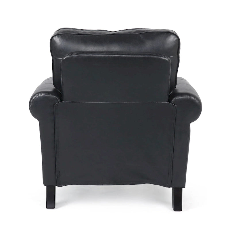 Fauteuil de club en similicuir avec clous de tapissier
