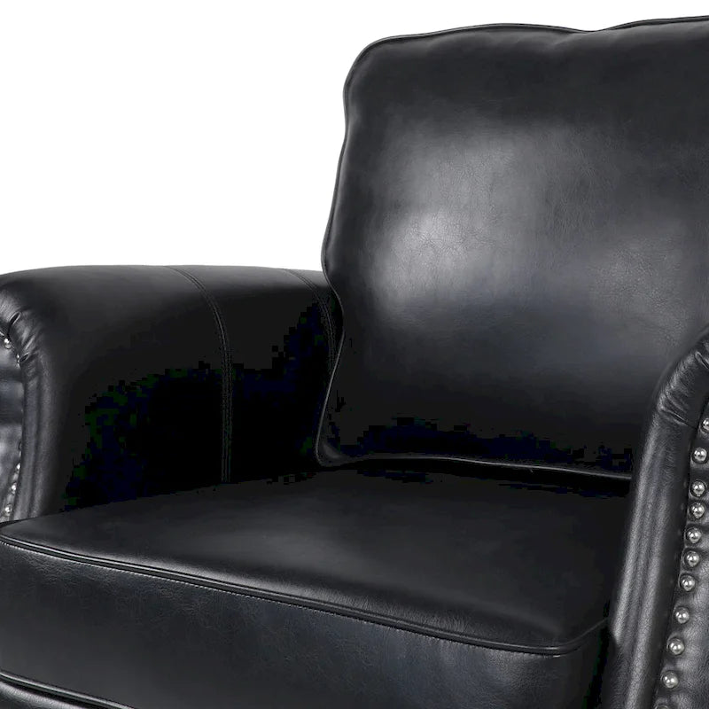 Fauteuil de club en similicuir avec clous de tapissier