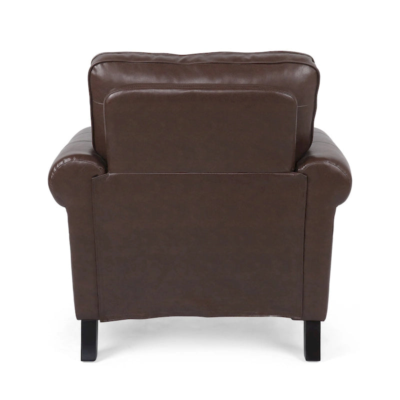 Fauteuil de club en similicuir avec clous de tapissier