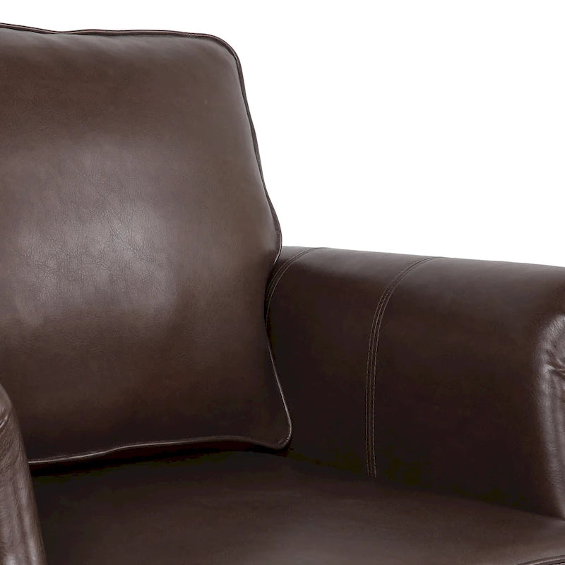 Fauteuil de club en similicuir avec clous de tapissier