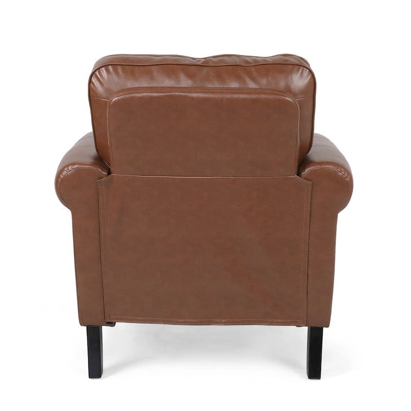 Fauteuil de club en similicuir avec clous de tapissier
