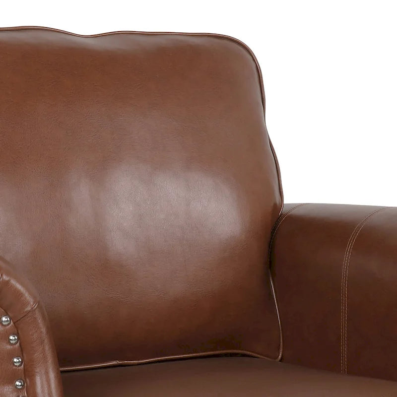 Fauteuil de club en similicuir avec clous de tapissier