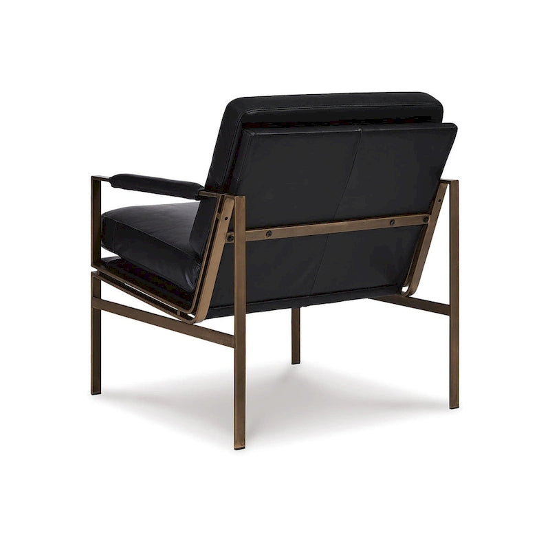 Fauteuil d'appoint en cuir moderne du milieu du siècle - 29 L x 31,5 P x 34,25 H