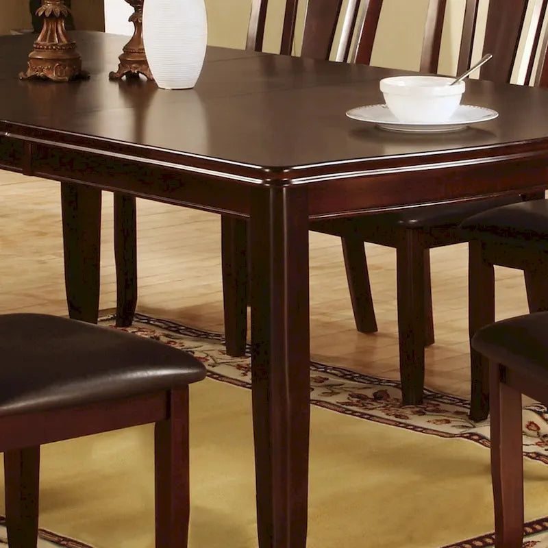 Table à manger extensible en bois Espresso 78 pouces