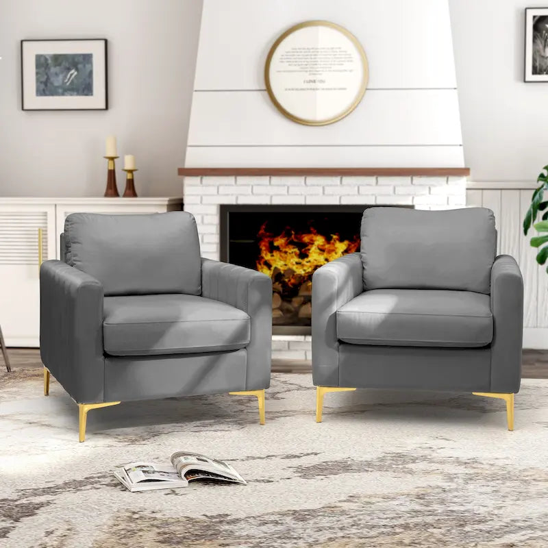 Fauteuil Club Moderne Rembourré avec Accoudoirs