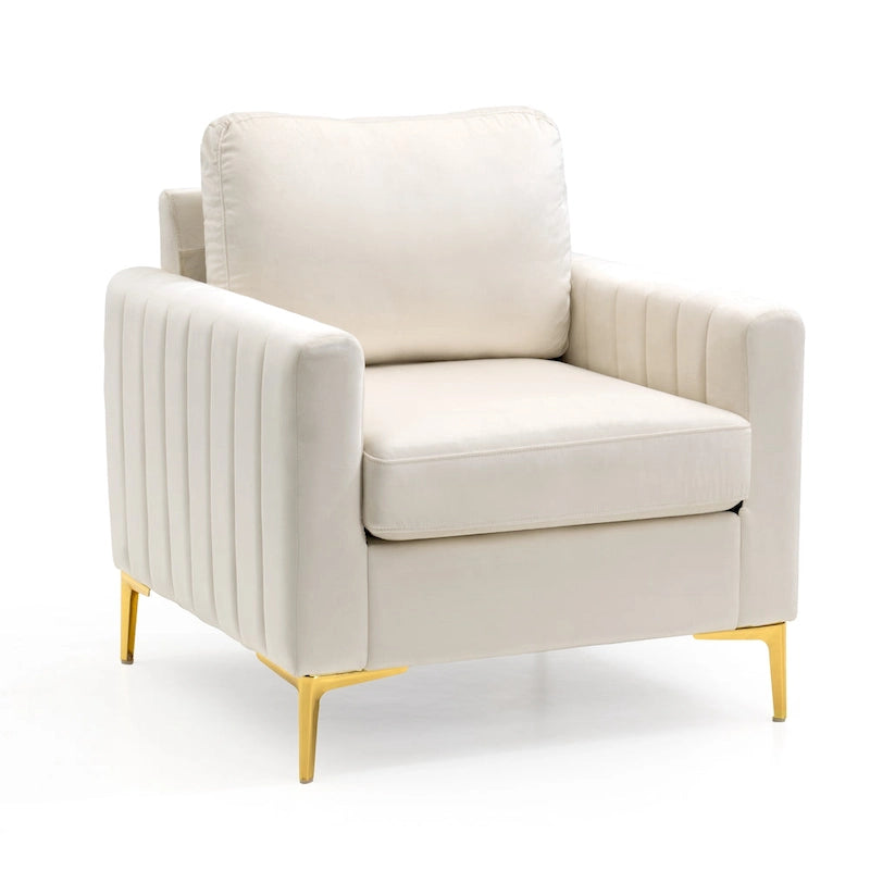 Fauteuil Club Moderne Rembourré avec Accoudoirs