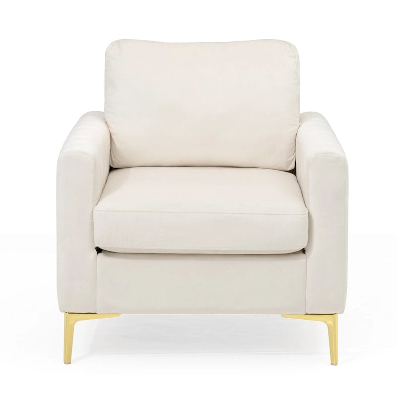 Fauteuil Club Moderne Rembourré avec Accoudoirs