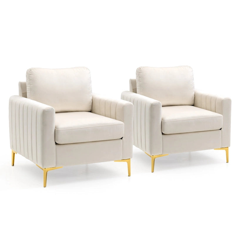 Fauteuil Club Moderne Rembourré avec Accoudoirs