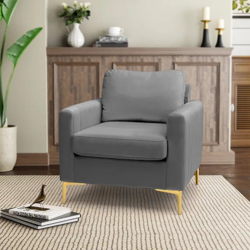 Fauteuil Club Moderne Rembourré avec Accoudoirs