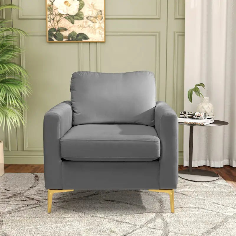 Fauteuil Club Moderne Rembourré avec Accoudoirs