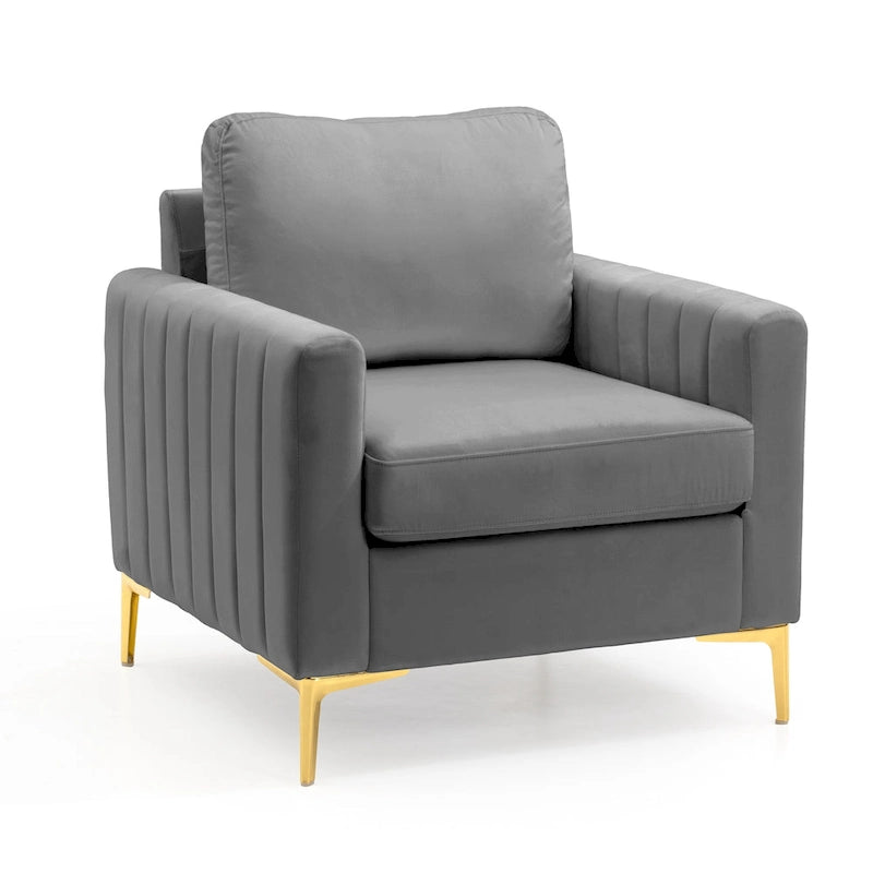 Fauteuil Club Moderne Rembourré avec Accoudoirs