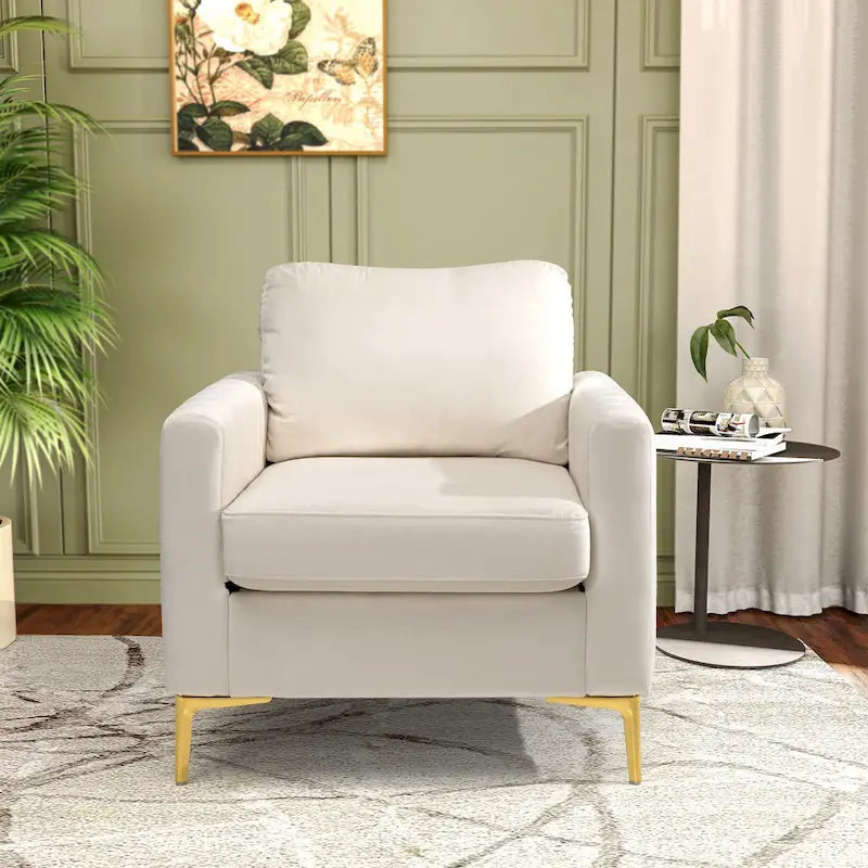 Fauteuil Club Moderne Rembourré avec Accoudoirs