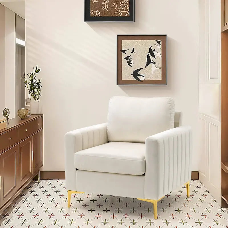 Fauteuil Club Moderne Rembourré avec Accoudoirs
