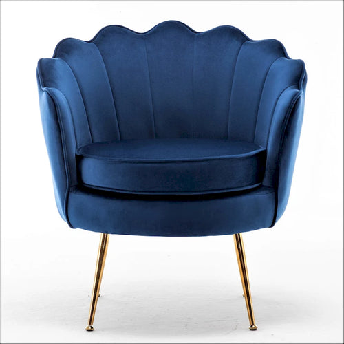 28.3-Inch Wide Velvet Barrel Chair with Gold Metal Legs