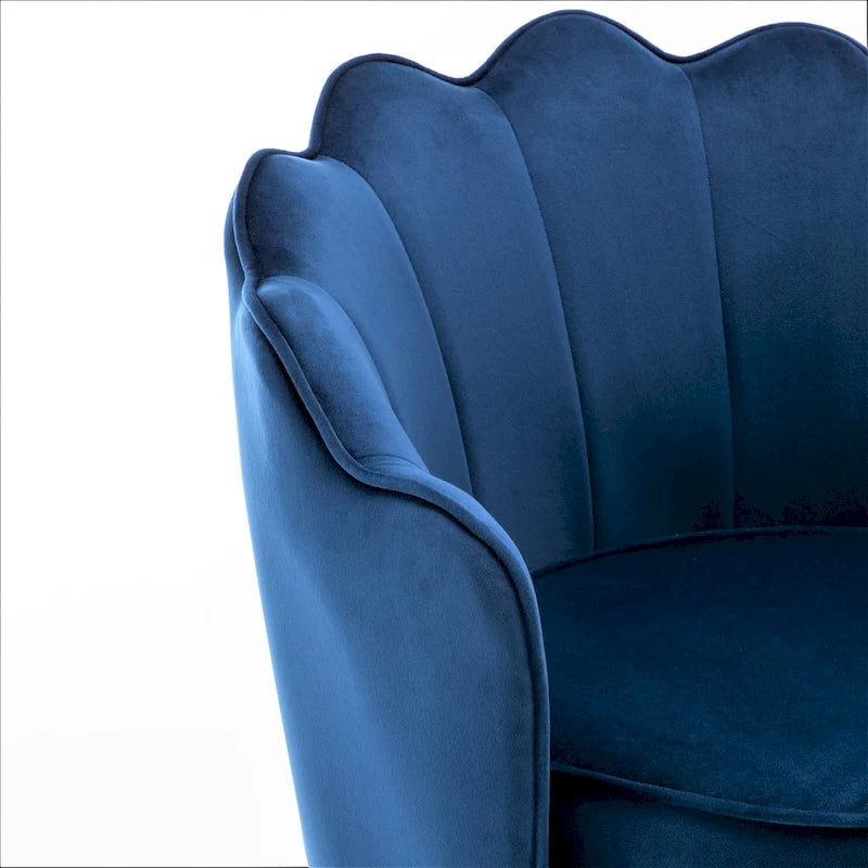 28.3-Inch Wide Velvet Barrel Chair with Gold Metal Legs