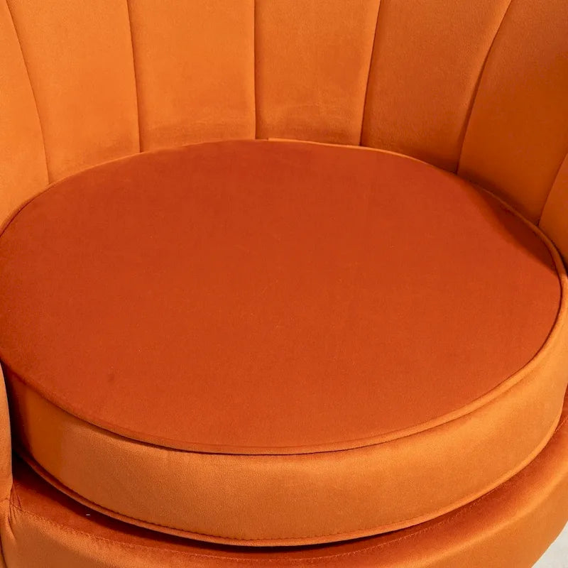 28.3-Inch Wide Velvet Barrel Chair with Gold Metal Legs