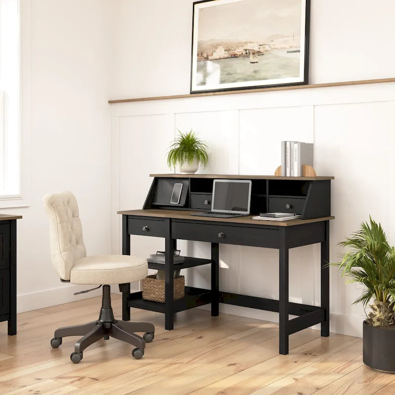 Bureau d'ordinateur de 54 pouces de large avec organisateur de bureau