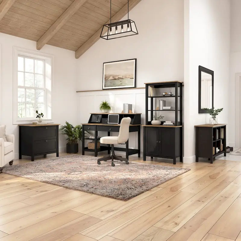 Bureau d'ordinateur de 54 pouces de large avec organisateur de bureau
