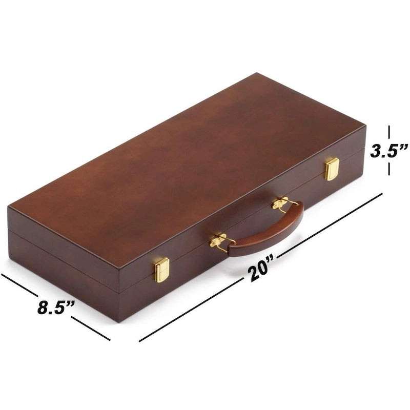 Mallette de 500 jetons de poker de luxe en bois pour casino avec 5 plateaux en bois