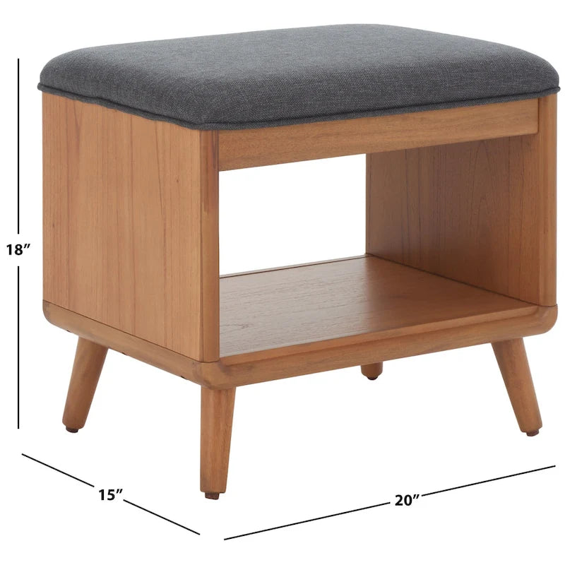 Banc de rangement ouvert avec coussin – 20 l x 15 P x 18 H – 20Lx15Px18H