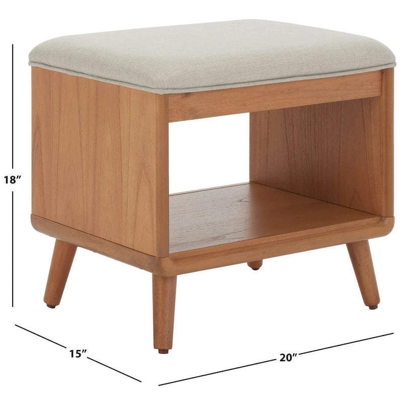 Banc de rangement ouvert avec coussin – 20 l x 15 P x 18 H – 20Lx15Px18H