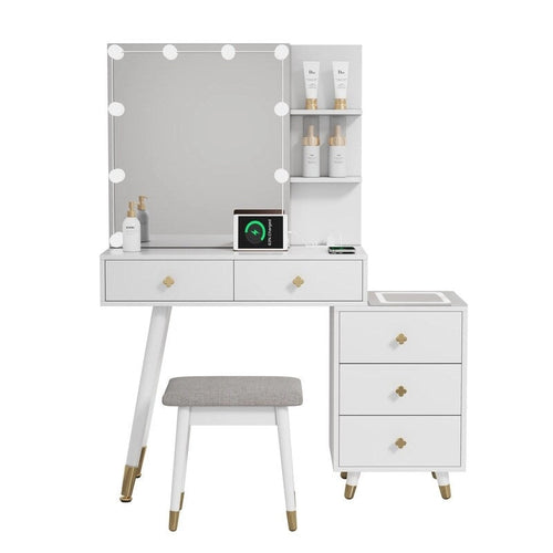 5 drawers Dressing table set with plugs