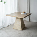 Table de salle à manger carrée en ciment avec pied central