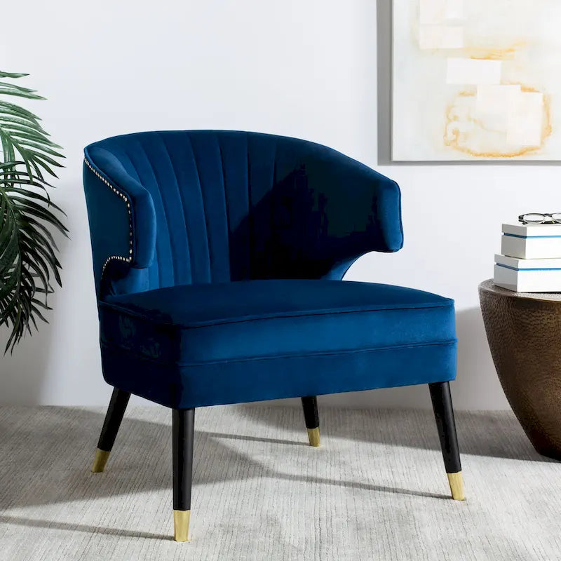 Fauteuil d'appoint en velours à oreilles - 26.8 x 28 x 31.9 - 27Lx28Px32H